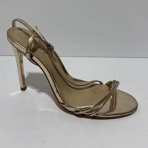 Schutz Women’s Inez, Gold Heeled Sandals, Size 7.5 B